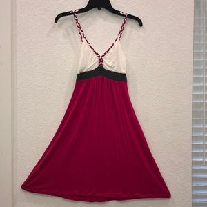 Pink and white spring dress